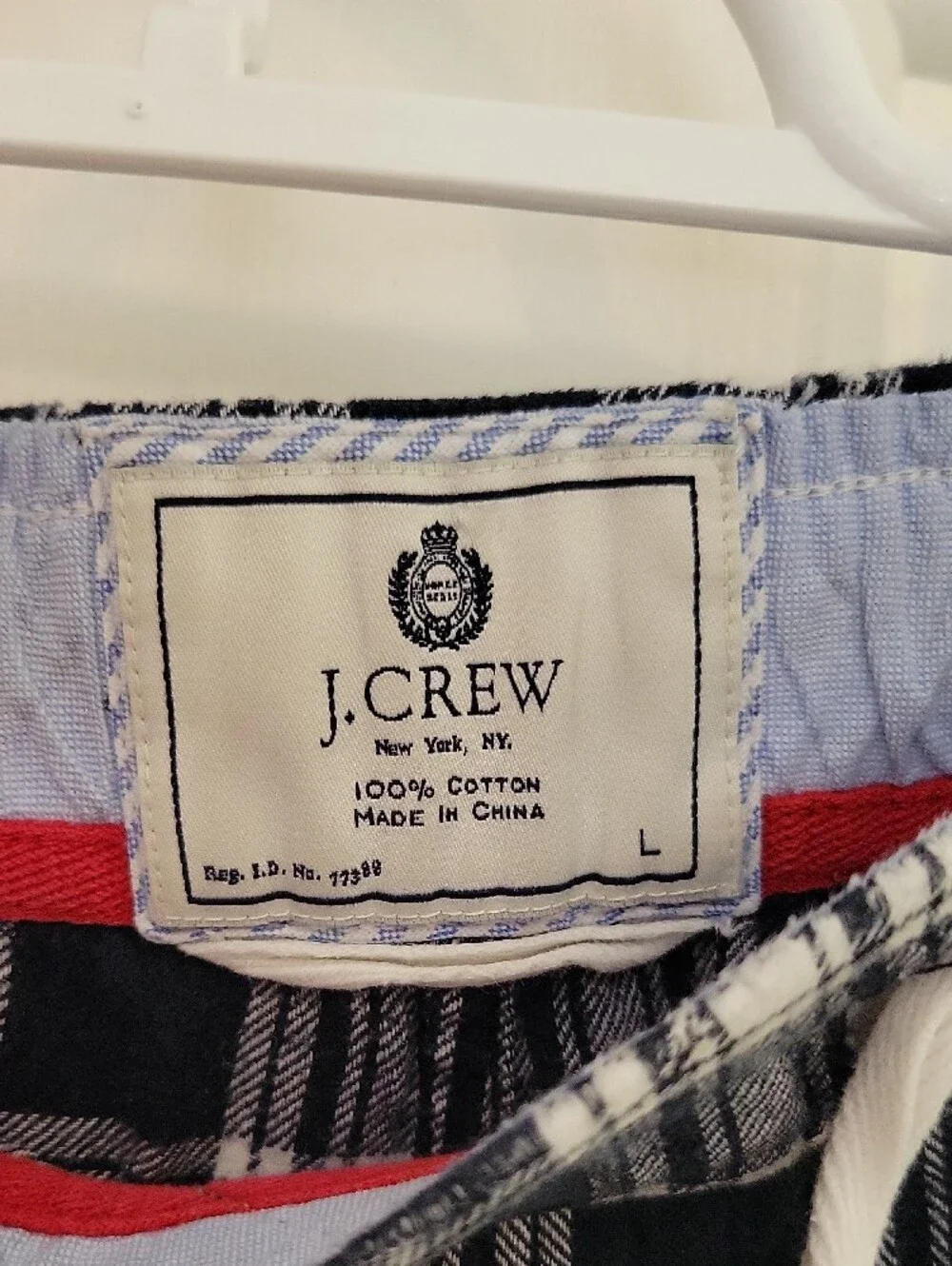 J. Crew Black and White Plaid Drawstring Lounge Pants